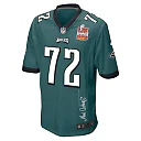 Zennovawear Darian Kinnard 72 Philadelphia Eagles Super Bowl LIX Champions Patch 'New Orleans - The Ultimate Showdown' EMBROIDERED Game Men Jersey...