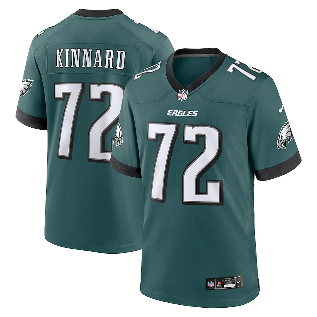 Zennovawear Darian Kinnard 72 Philadelphia Eagles Team Game Men Jersey - Midnight Green