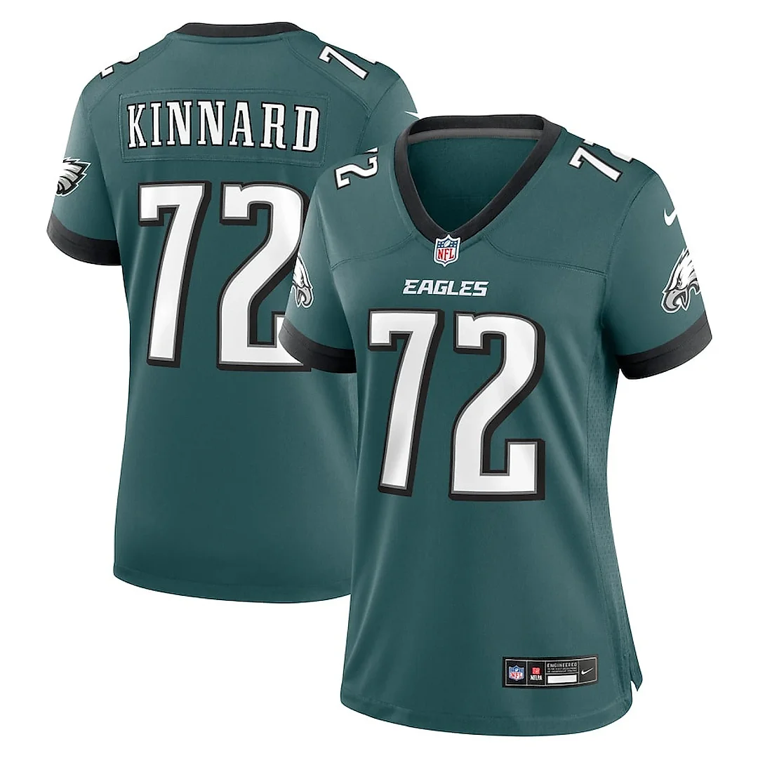 Zennovawear Darian Kinnard 72 Philadelphia Eagles Women Team Game Jersey - Midnight Green