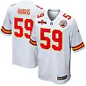 Zennovawear Darius Harris 59 Kansas City Chiefs AFC Champions Patch Game Men Jersey - White