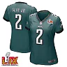 Zennovawear Darius Slay Jr. 2 Philadelphia Eagles Super Bowl LIX Women's Jersey - Midnight Green