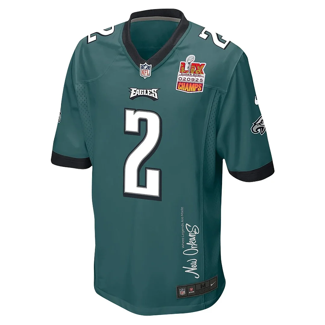 Zennovawear Darius Slay Jr. 2 Philadelphia Eagles Super Bowl LIX Champions Patch 'New Orleans - Where Legends Are Made' EMBROIDERED Game Men...
