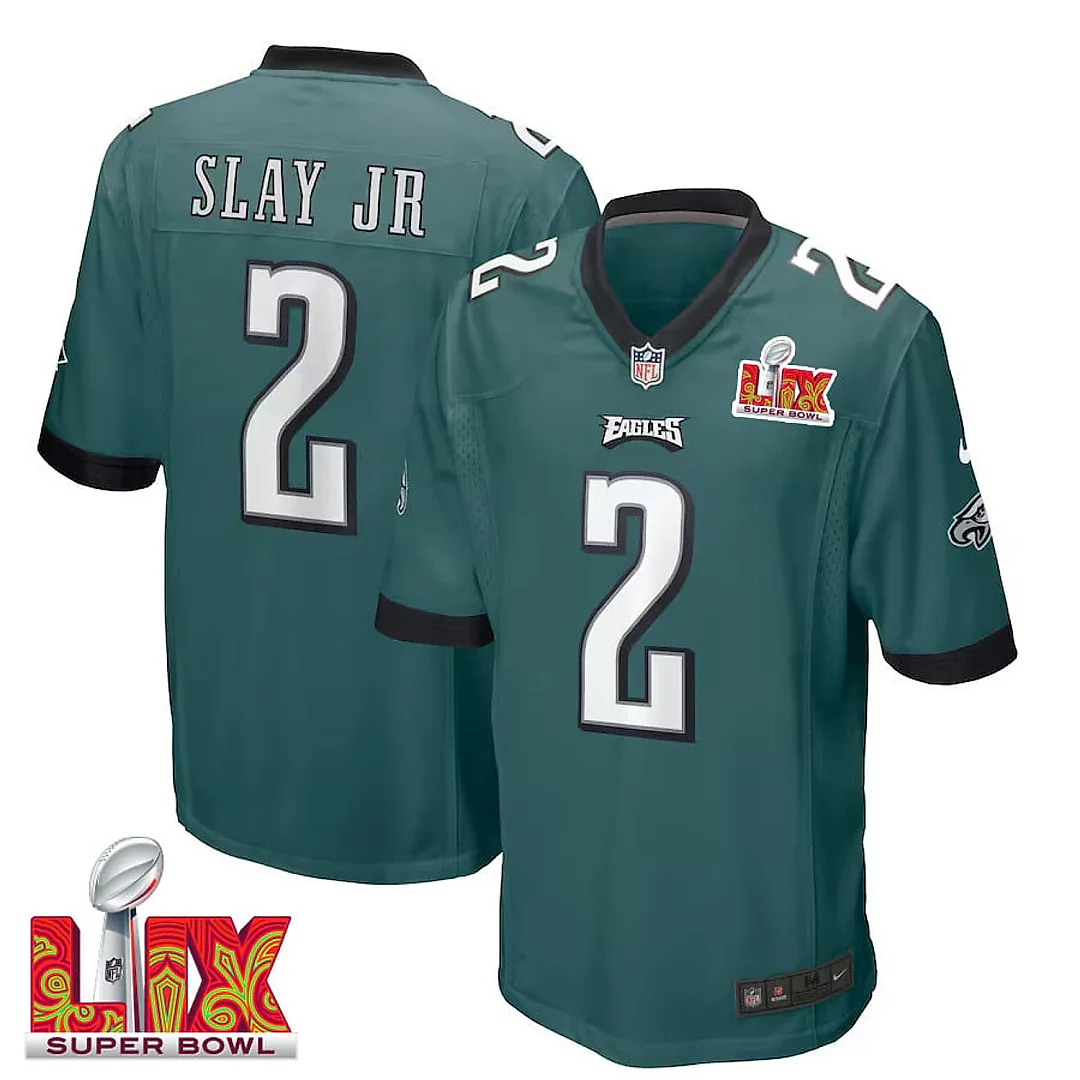 Zennovawear Darius Slay Jr. 2 Philadelphia Eagles Super Bowl LIX YOUTH Jersey - Midnight Green