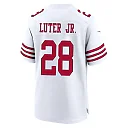 Zennovawear Darrell Luter Jr. 28 San Francisco 49ers NFC Champions Patch Game Men Jersey - White
