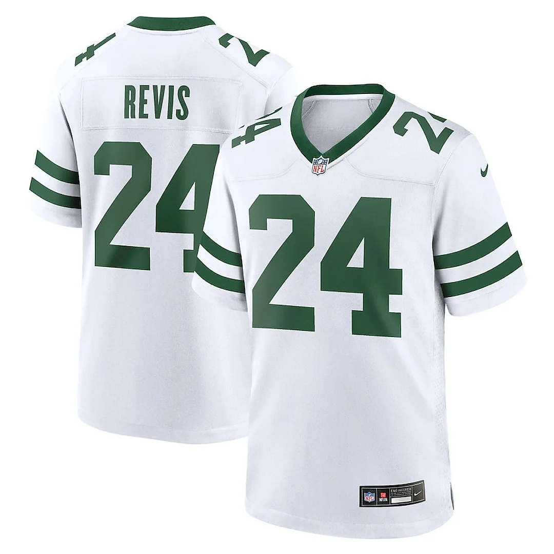 Zennovawear Darrelle Revis 24 New York Jets Game Jersey Retired Player - Men White