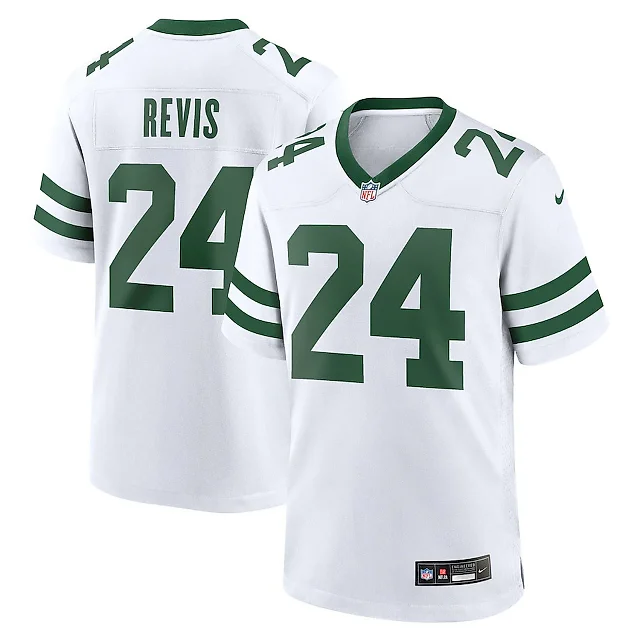 Zennovawear Darrelle Revis 24 New York Jets Game Jersey Retired Player - Men White