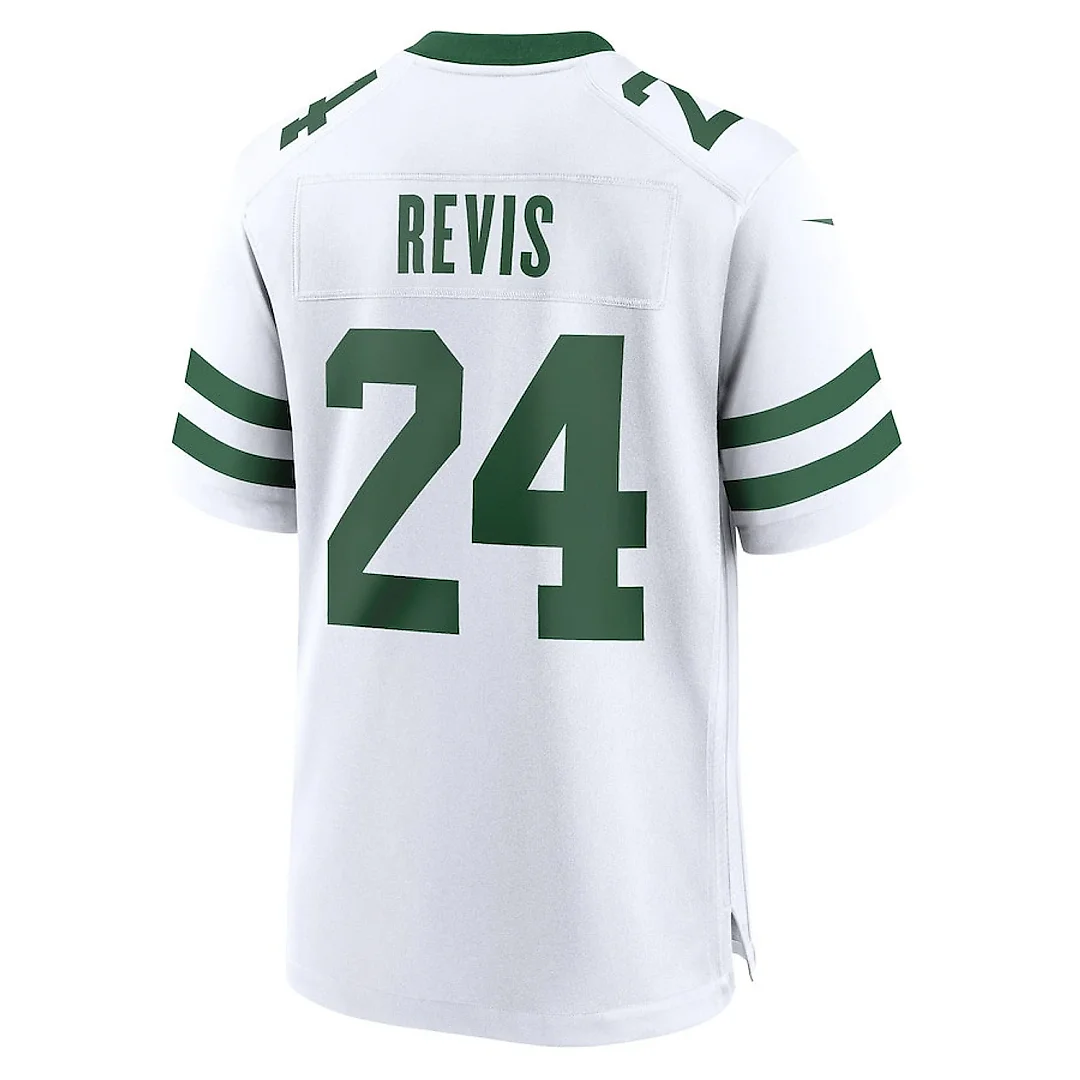 Zennovawear Darrelle Revis 24 New York Jets Game Jersey Retired Player - Men White