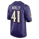 Zennovawear Daryl Worley 41 Baltimore Ravens Team Game Men Jersey - Purple