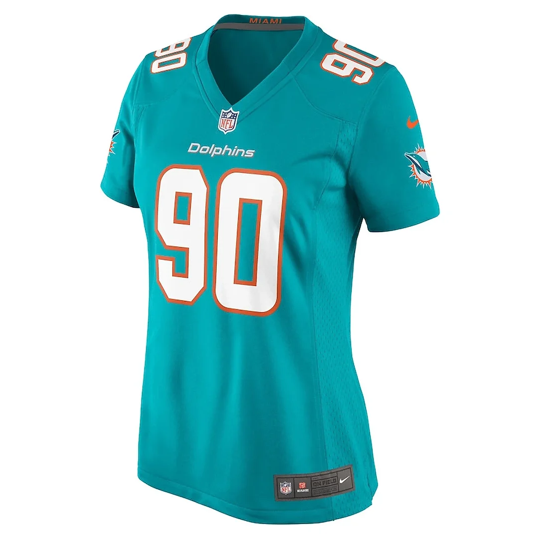 Zennovawear Da'Shawn Hand 90 Miami Dolphins Women's Game Jersey - Aqua