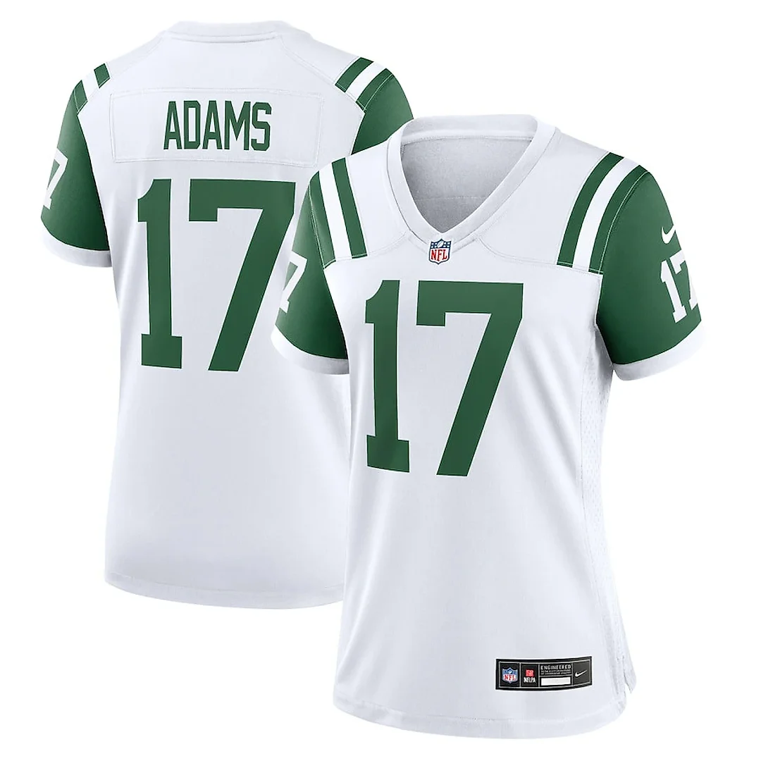 Zennovawear Davante Adams 17 New York Jets Women's White Classic Alternate Game Jersey