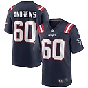Zennovawear David Andrews 60 New England Patriots Men Game Jersey - Navy