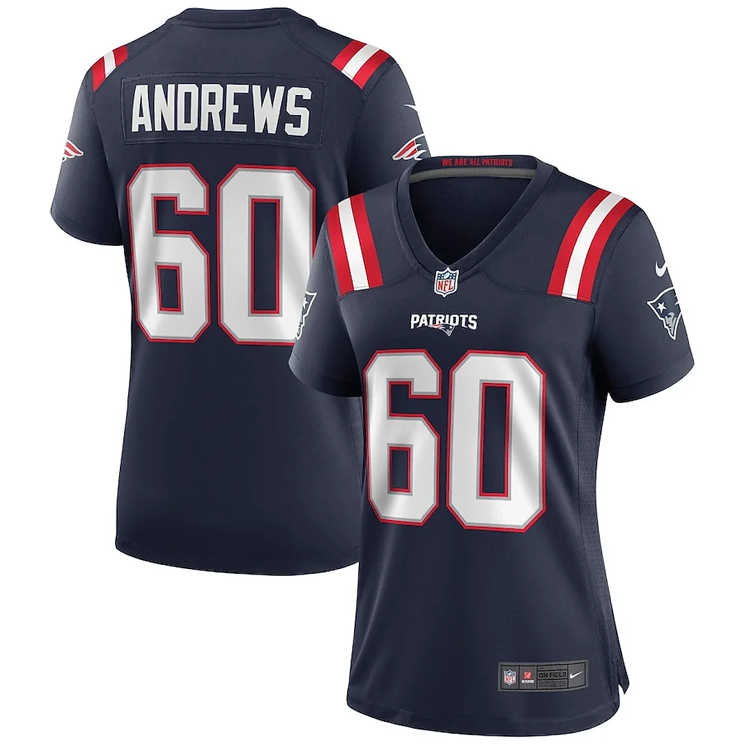 Zennovawear David Andrews 60 New England Patriots Women Game Jersey - Navy