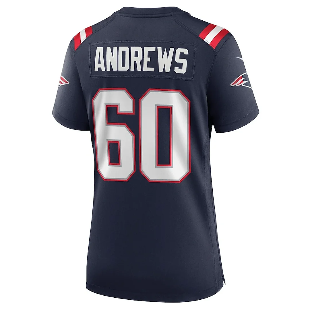 Zennovawear David Andrews 60 New England Patriots Women Game Jersey - Navy