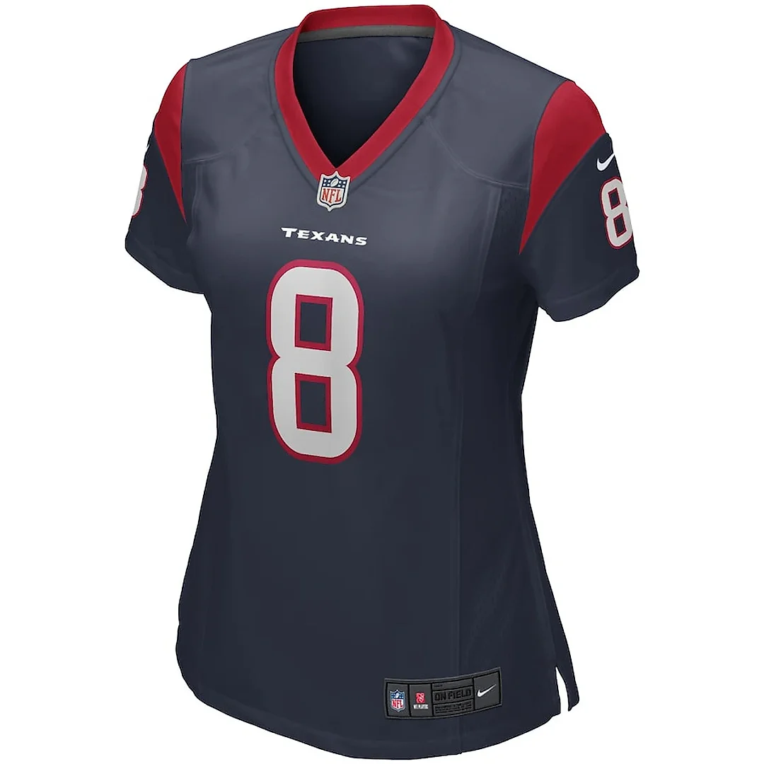Zennovawear David Carr 8 Houston Texans Women Game Retired Jersey - Navy