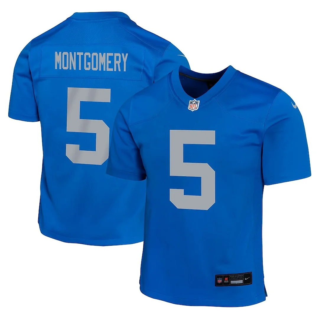 Zennovawear David Montgomery 5 Detroit Lions Alternate Game YOUTH Jersey - Blue