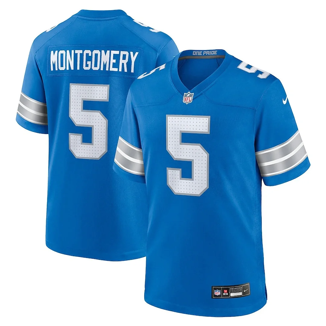 Zennovawear David Montgomery 5 Detroit Lions Game Jersey - Blue, Men