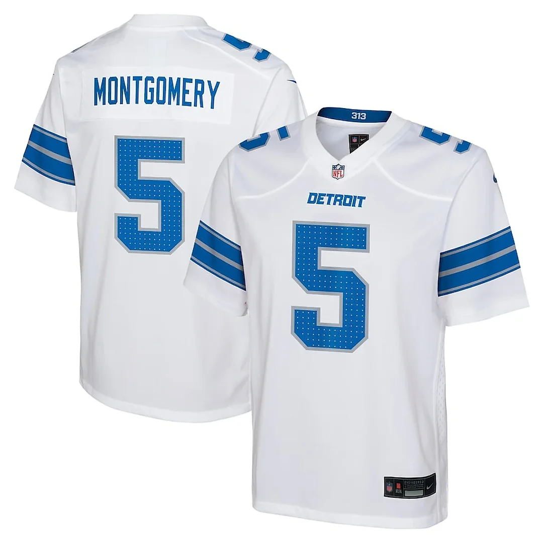 Zennovawear David Montgomery 5 Detroit Lions Player Game YOUTH Jersey - White