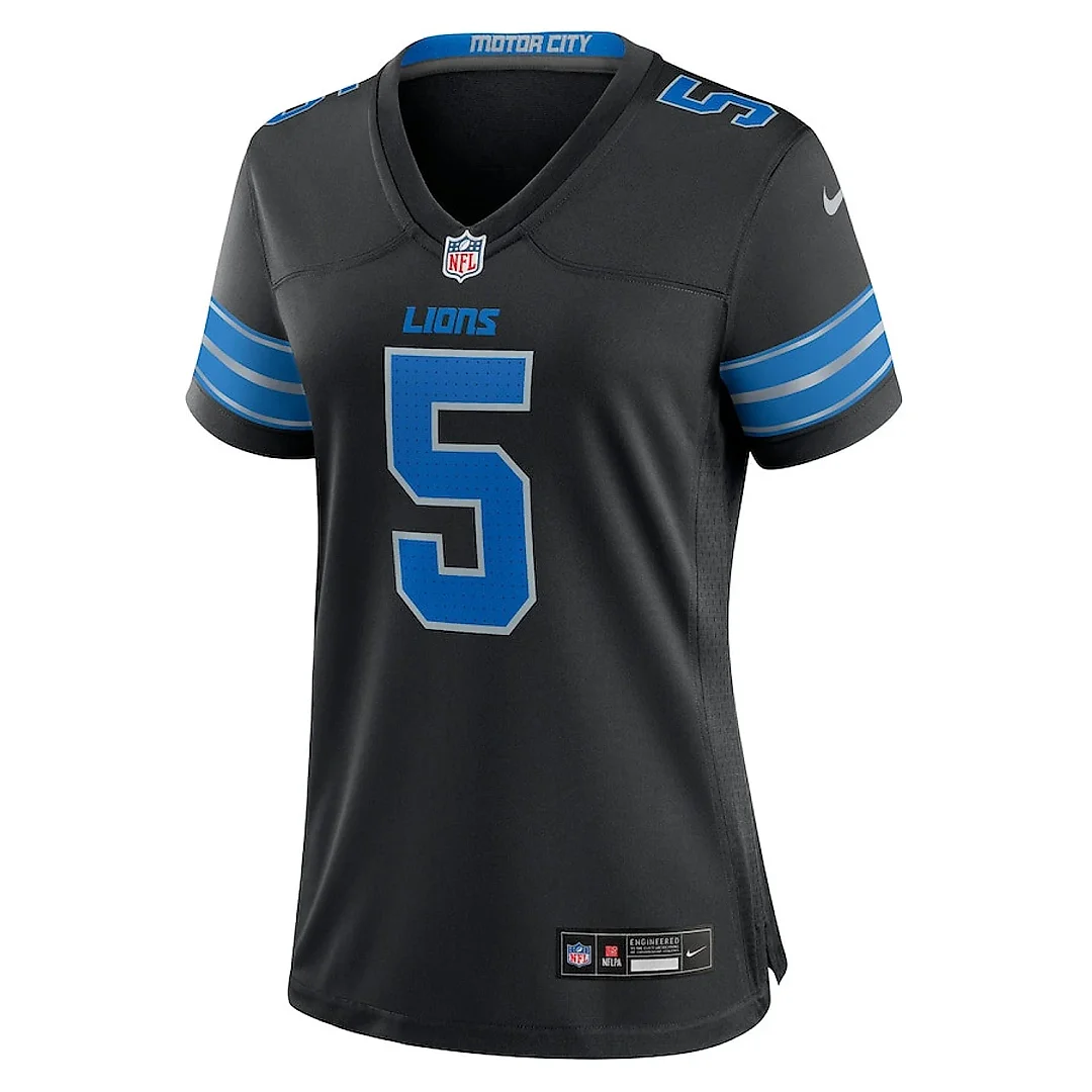 Zennovawear David Montgomery 5 Detroit Lions Women's 2nd Alternate Game Jersey - Black
