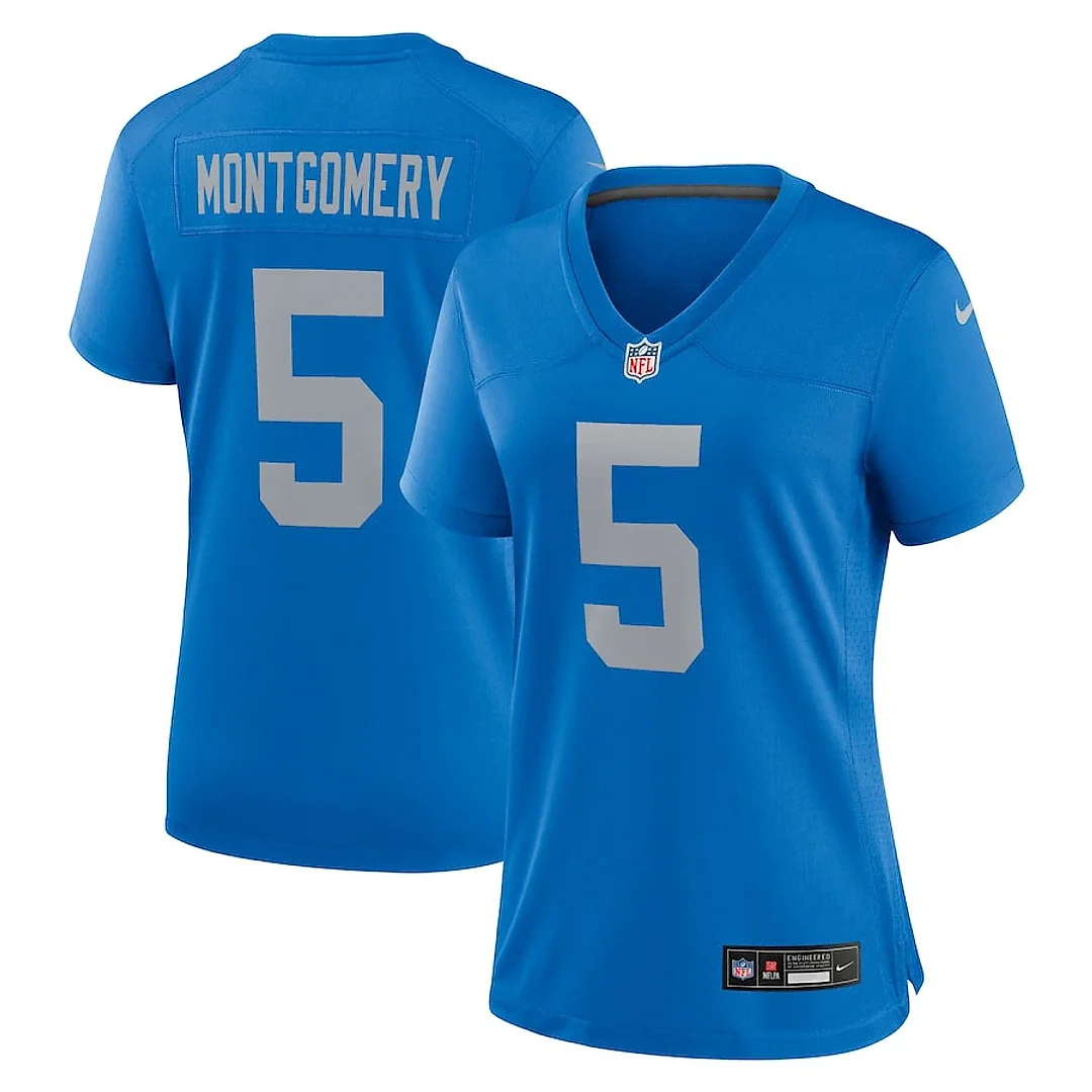 Zennovawear David Montgomery 5 Detroit Lions Women's Alternate Game Jersey - Blue