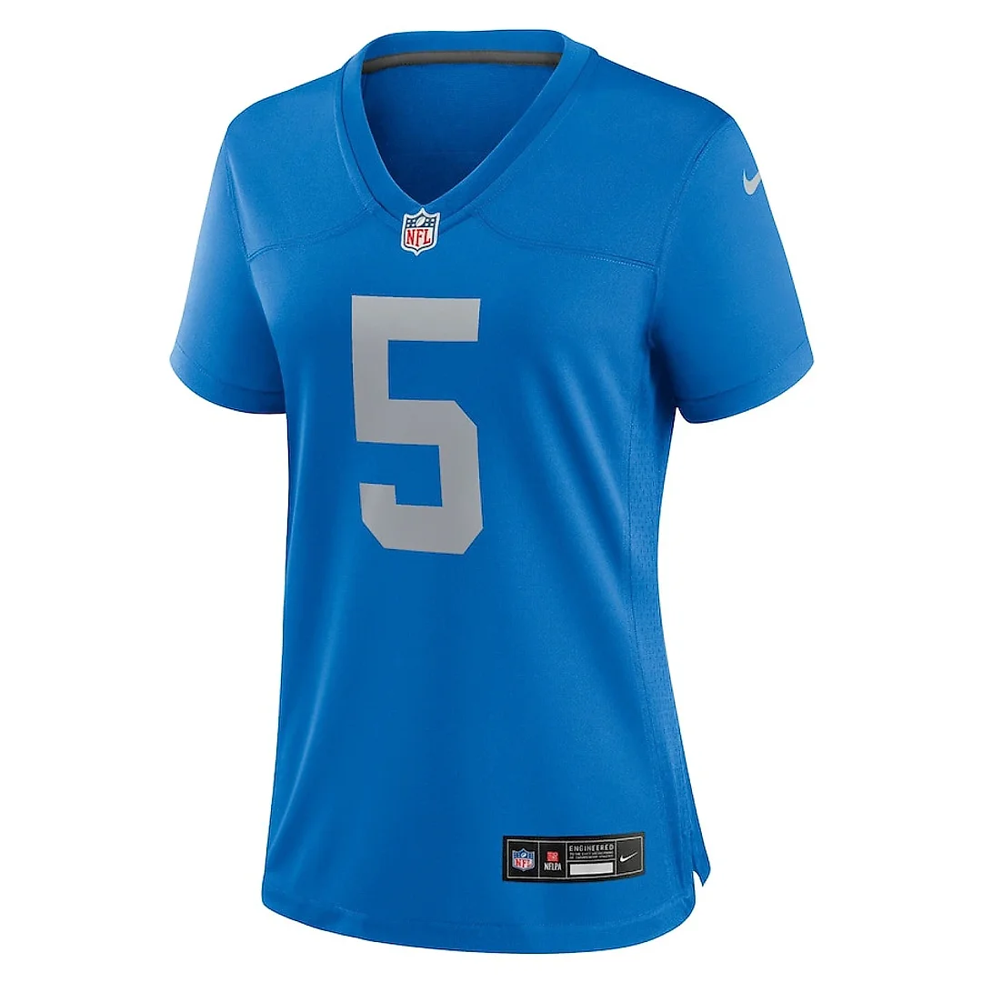 Zennovawear David Montgomery 5 Detroit Lions Women's Alternate Game Jersey - Blue
