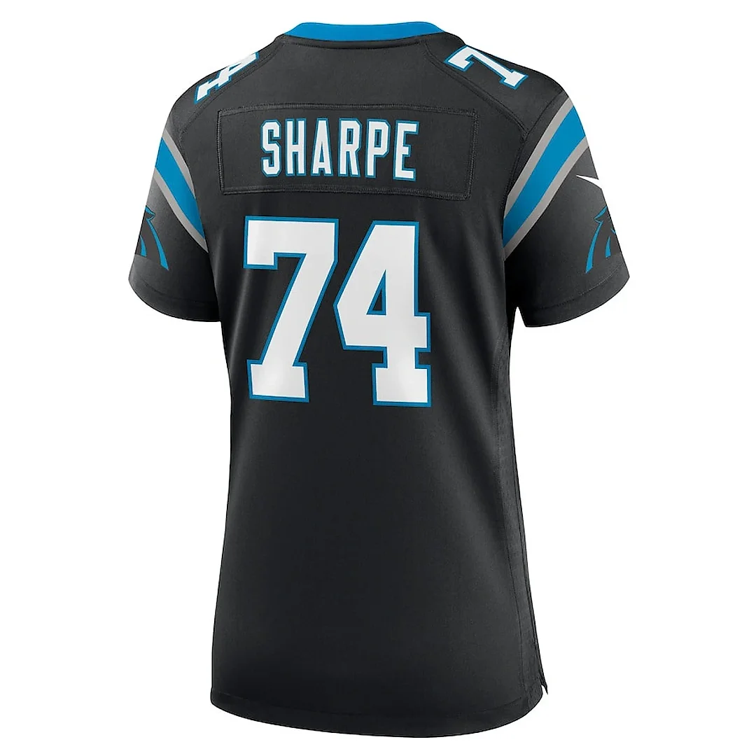 Zennovawear David Sharpe 74 Carolina Panthers Women's Team Game Jersey - Black