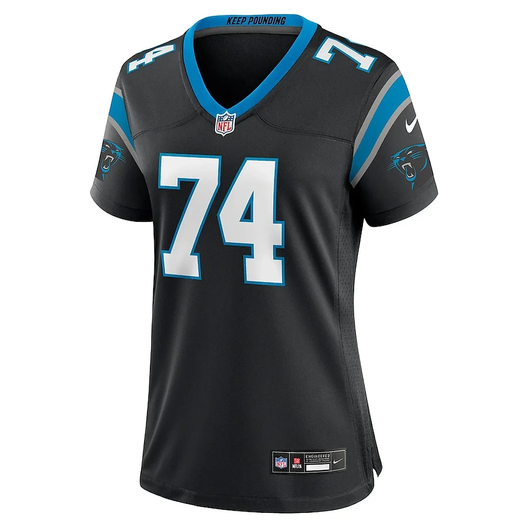 Zennovawear David Sharpe 74 Carolina Panthers Women's Team Game Jersey - Black