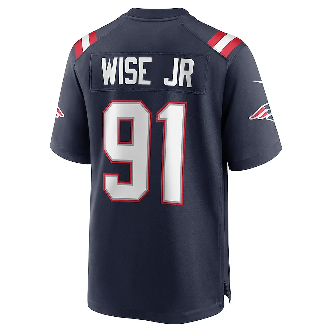 Zennovawear Deatrich Wise Jr. 91 New England Patriots Men Game Jersey - Navy