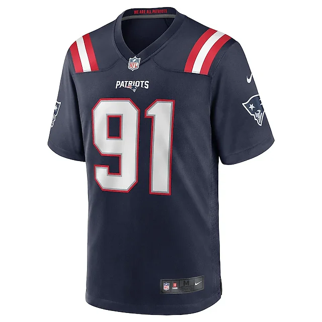 Zennovawear Deatrich Wise Jr. 91 New England Patriots Men Game Jersey - Navy