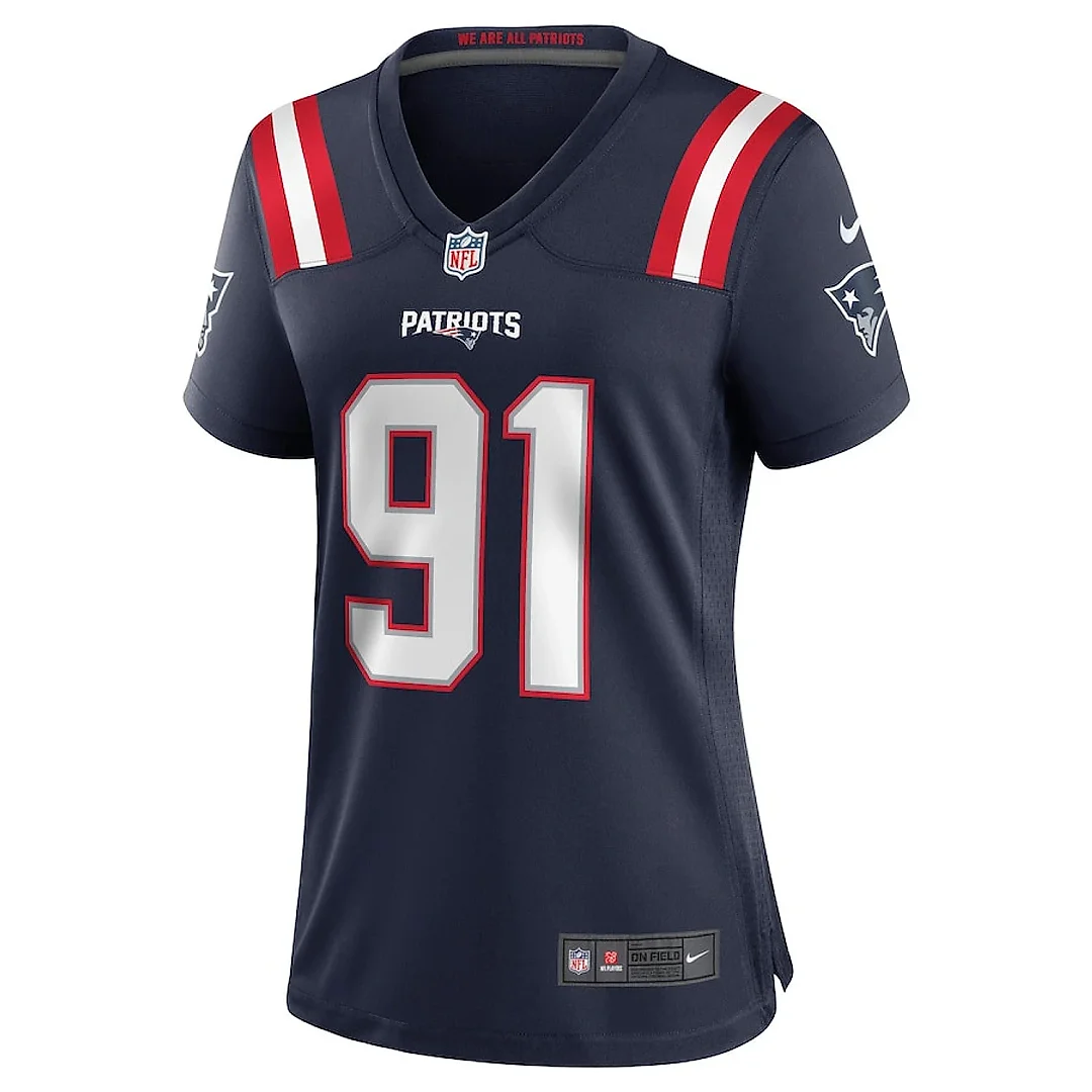 Zennovawear Deatrich Wise Jr. 91 New England Patriots Women Game Jersey - Navy