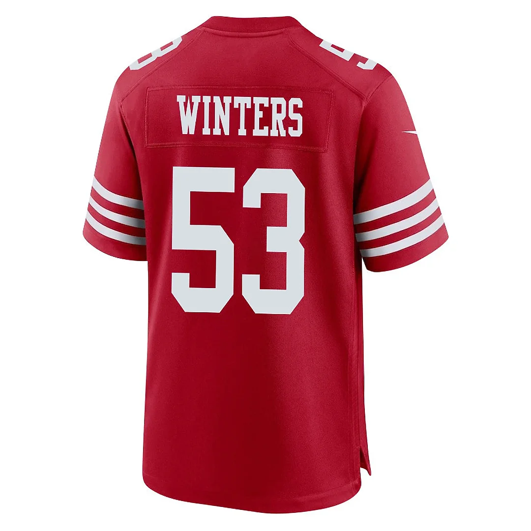 Zennovawear Dee Winters 53 San Francisco 49ers NFC Champions Patch Game Men Jersey - Scarlet