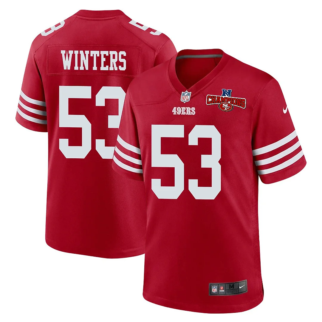 Zennovawear Dee Winters 53 San Francisco 49ers NFC Champions Patch Game Men Jersey - Scarlet