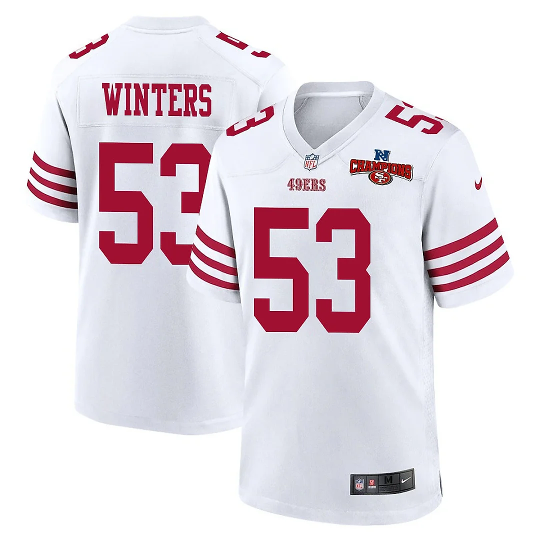 Zennovawear Dee Winters 53 San Francisco 49ers NFC Champions Patch Game Men Jersey - White