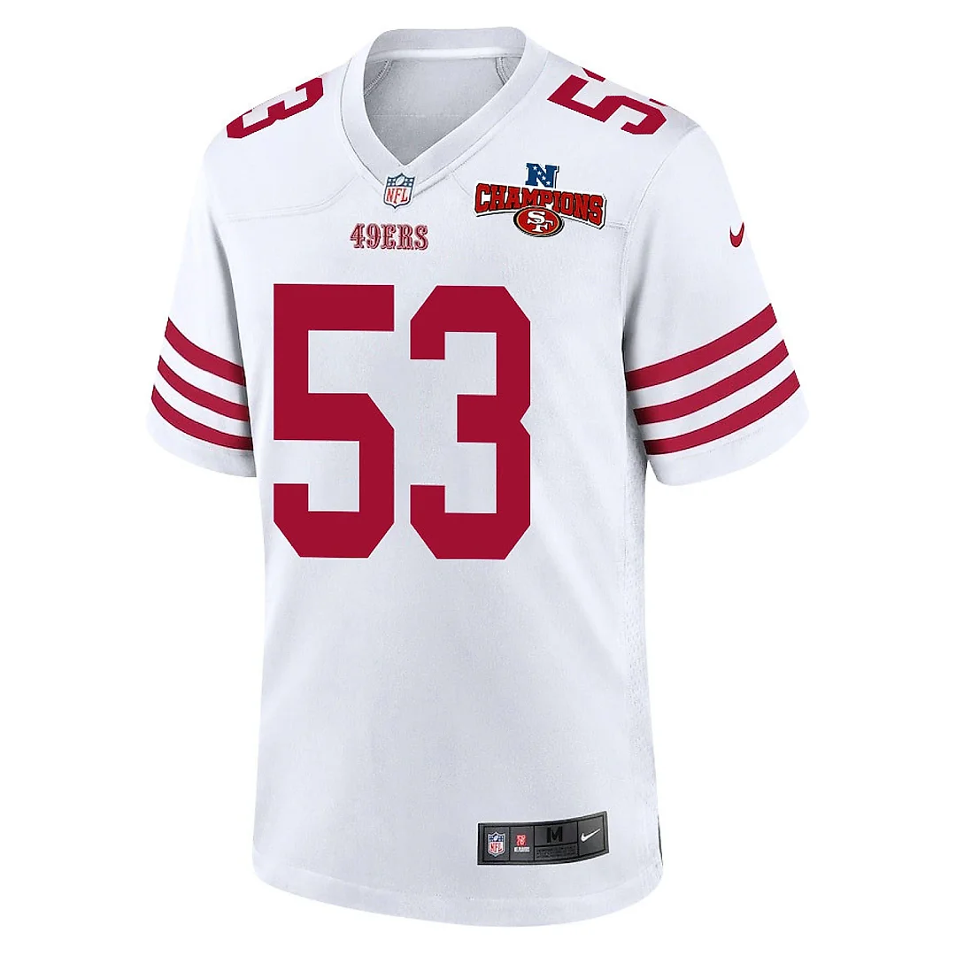 Zennovawear Dee Winters 53 San Francisco 49ers NFC Champions Patch Game Men Jersey - White