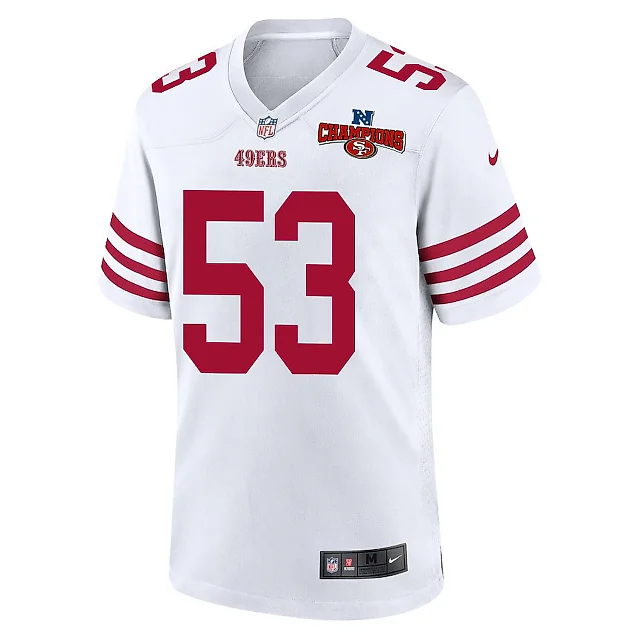 Zennovawear Dee Winters 53 San Francisco 49ers NFC Champions Patch Game Men Jersey - White