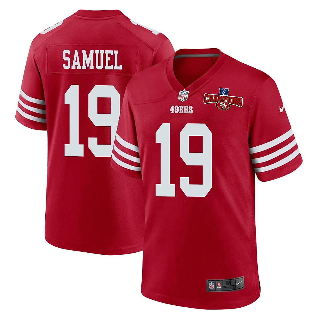 Zennovawear Deebo Samuel 19 San Francisco 49ers NFC Champions Patch Game Men Jersey - Scarlet