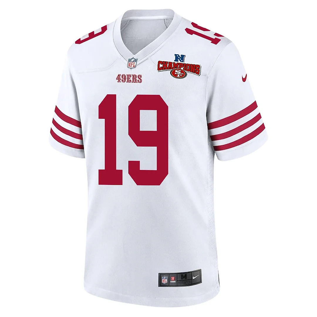 Zennovawear Deebo Samuel 19 San Francisco 49ers NFC Champions Patch Game Men Jersey - White