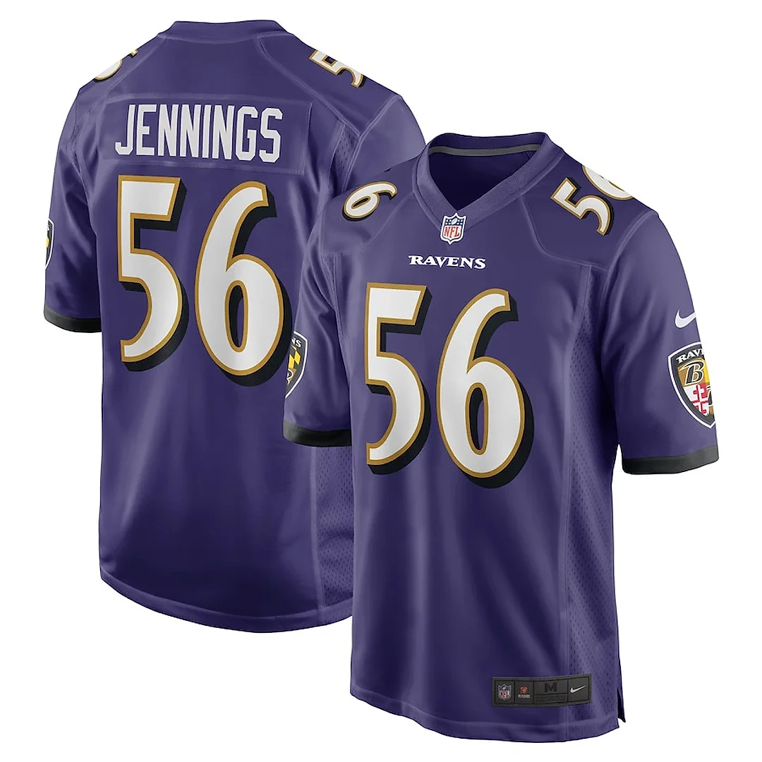 Zennovawear Deion Jennings 56 Baltimore Ravens Team Game Men Jersey - Purple