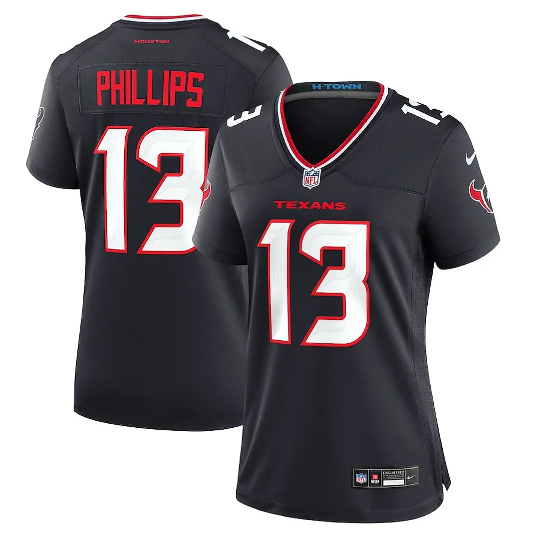 Zennovawear DelShawn Phillips 13 Houston Texans Team Game Women Jersey - Navy