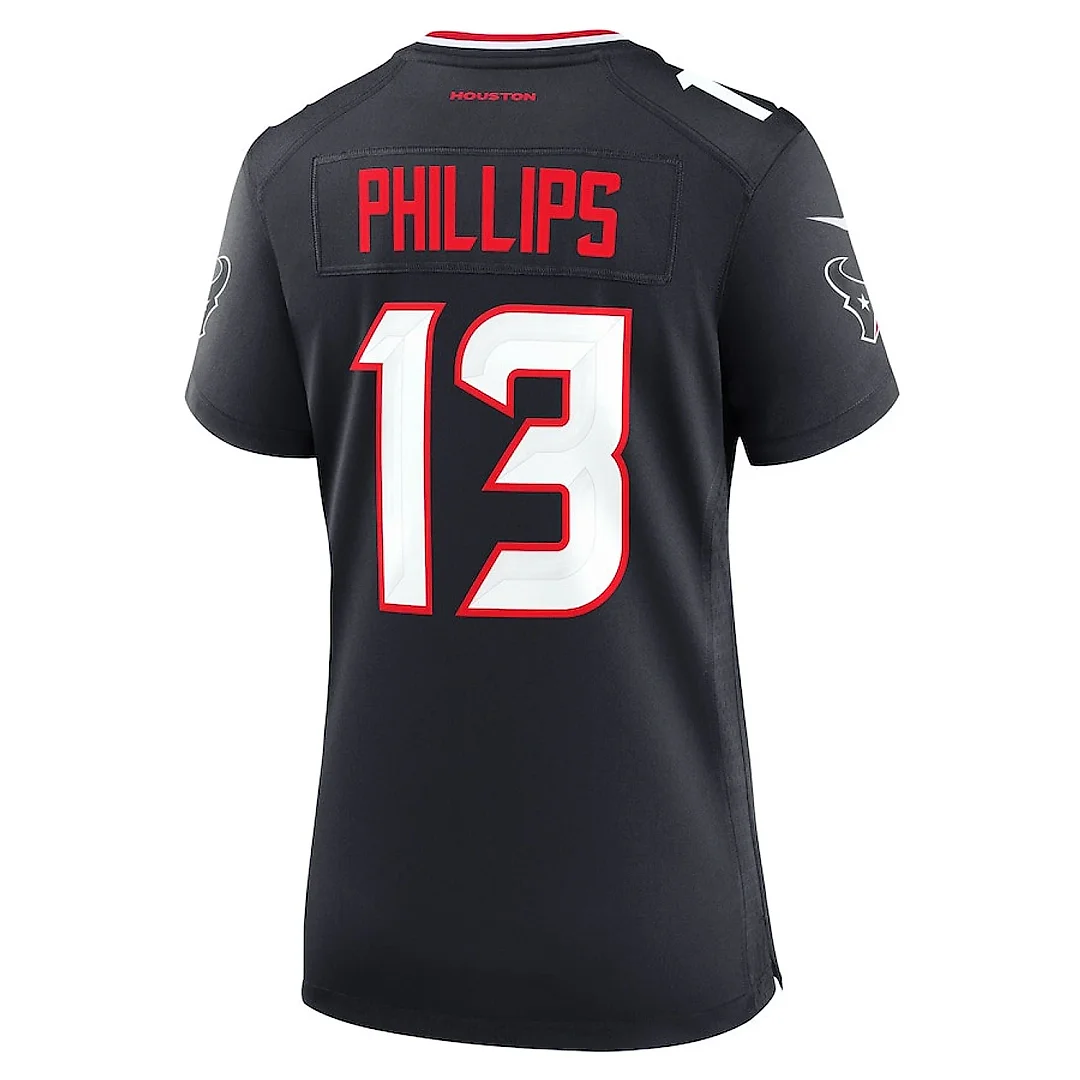 Zennovawear DelShawn Phillips 13 Houston Texans Team Game Women Jersey - Navy