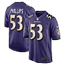 Zennovawear Del'Shawn Phillips 53 Baltimore Ravens Team Game Men Jersey - Purple