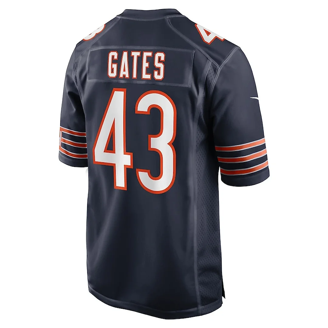 Zennovawear DeMarquis Gates 43 Chicago Bears Game Men Jersey - Navy