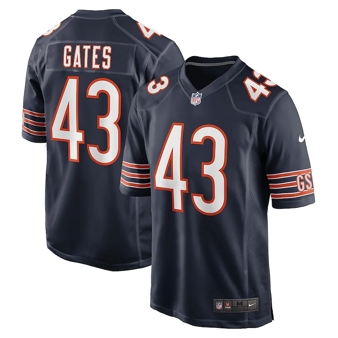 Zennovawear DeMarquis Gates 43 Chicago Bears Game Men Jersey - Navy