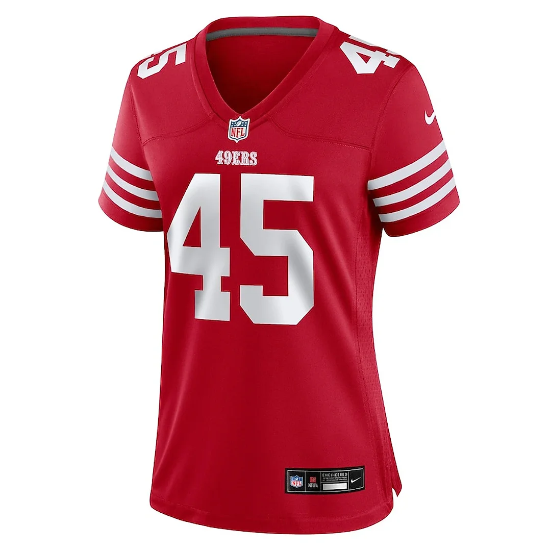 Zennovawear Demetrius Flannigan-Fowles 45 San Francisco 49ers Women's Game Jersey - Scarlet