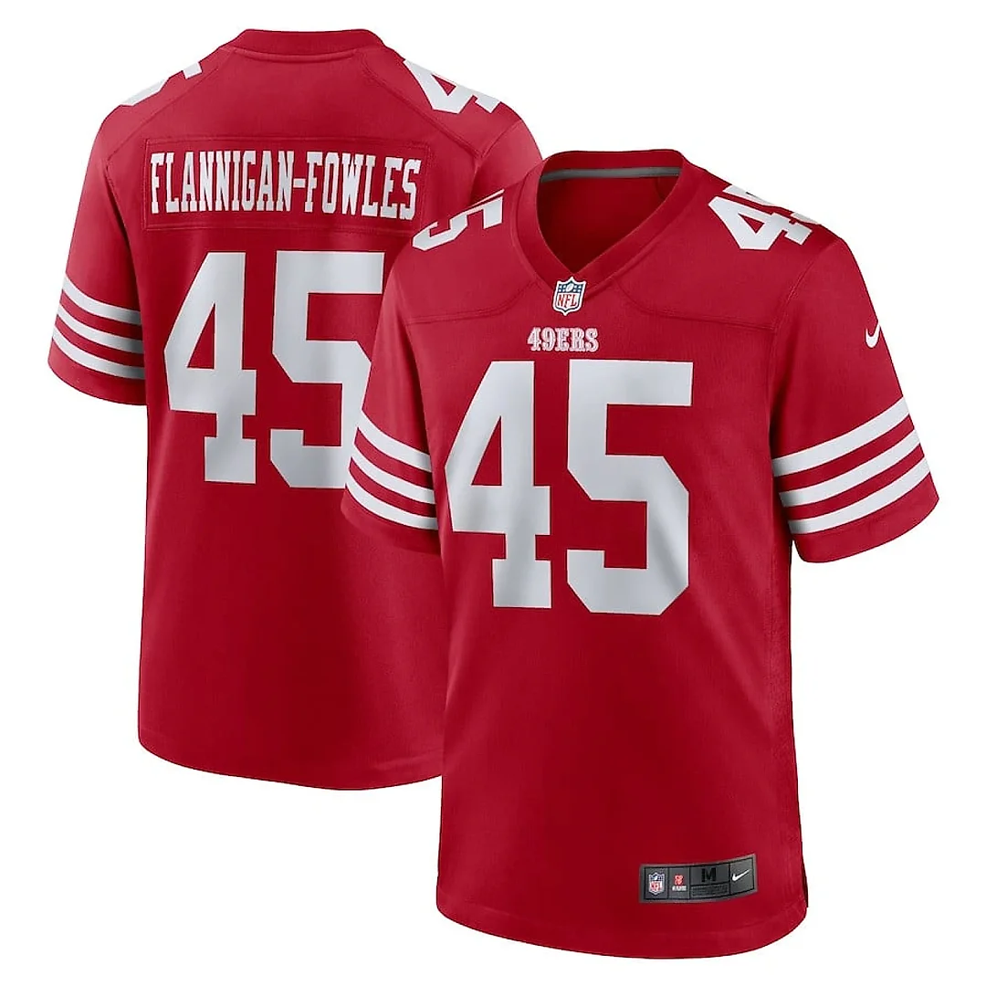 Zennovawear Demetrius Flannigan-Fowles 45 San Francisco 49ers Game Men Jersey - Scarlet