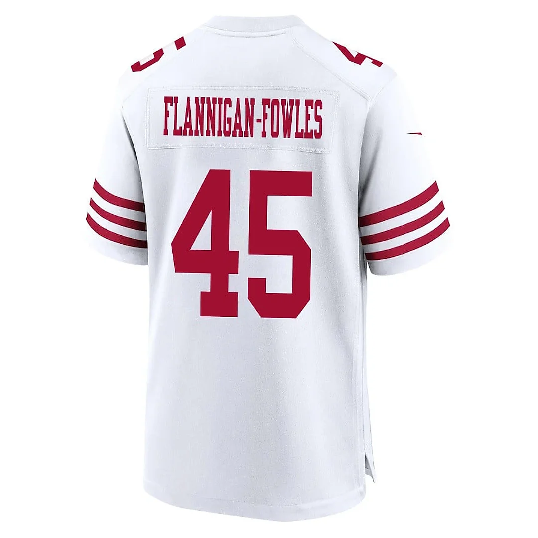 Zennovawear Demetrius Flannigan-Fowles 45 San Francisco 49ers NFC Champions Patch Game Men Jersey - White