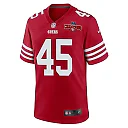 Zennovawear Demetrius Flannigan-Fowles 45 San Francisco 49ers NFC Champions Patch Game Men Jersey - Scarlet