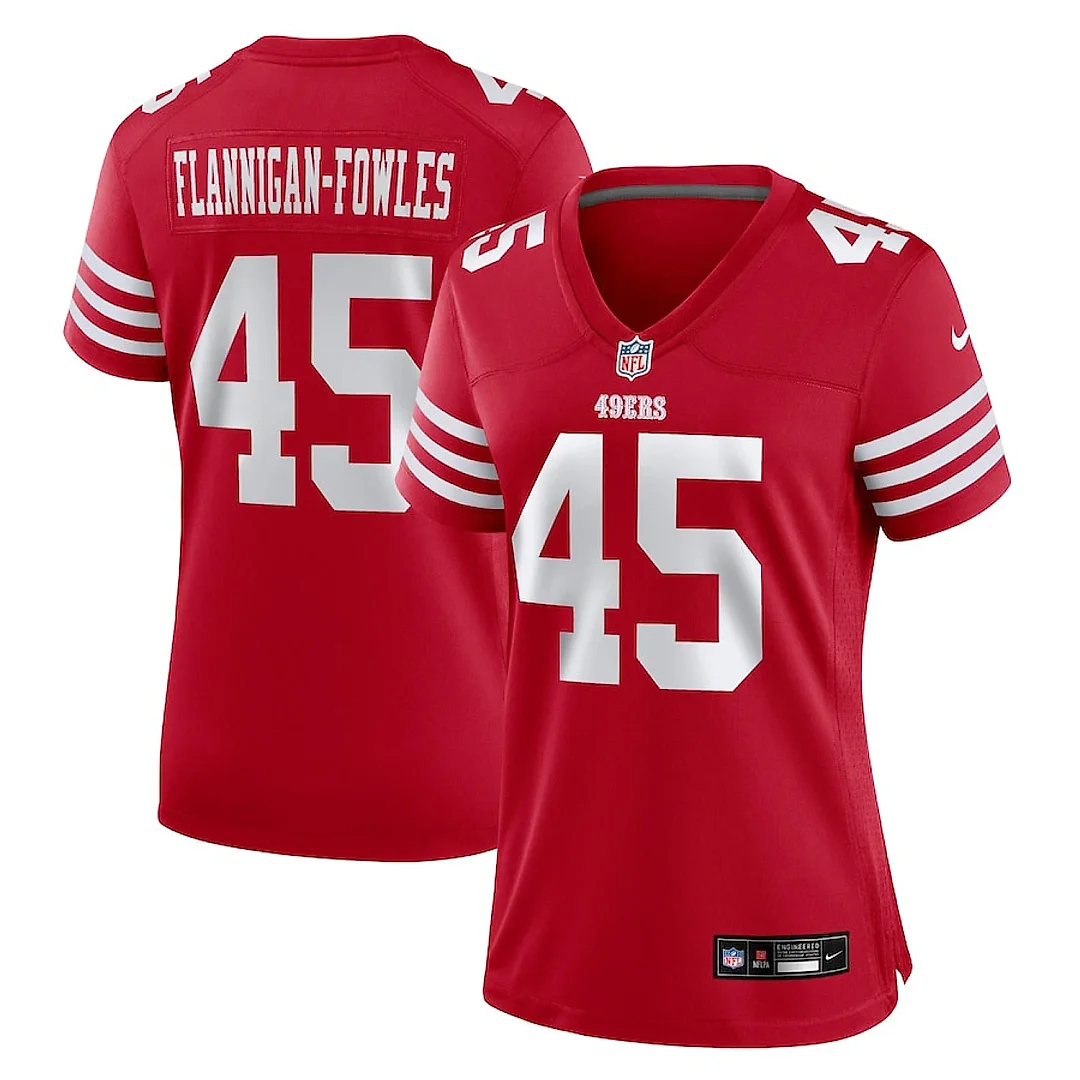 Zennovawear Demetrius Flannigan-Fowles 45 San Francisco 49ers Women's Game Jersey - Scarlet