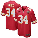 Zennovawear Deneric Prince 34 Kansas City Chiefs AFC Champions Patch Game Men Jersey - Red