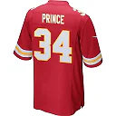 Zennovawear Deneric Prince 34 Kansas City Chiefs AFC Champions Patch Game Men Jersey - Red