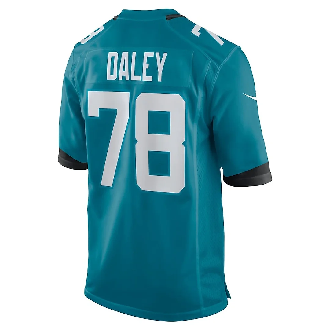 Zennovawear Dennis Daley 78 Jacksonville Jaguars Team Game Men Jersey - Teal